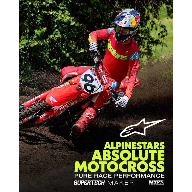Alpinestars Supertech Maker motocross hlače crveno-fluo žute