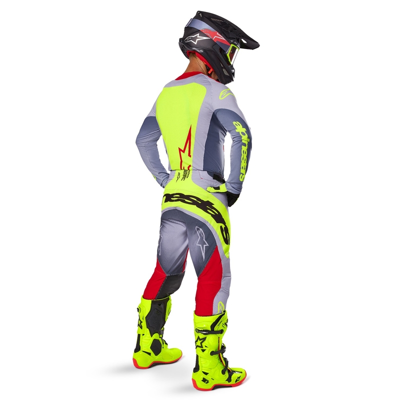 Alpinestars Techstar Melt motocross hlače crveno-sive