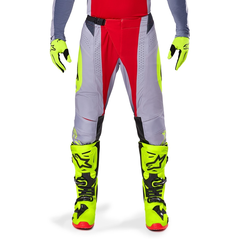 Alpinestars Techstar Melt motocross hlače crveno-sive