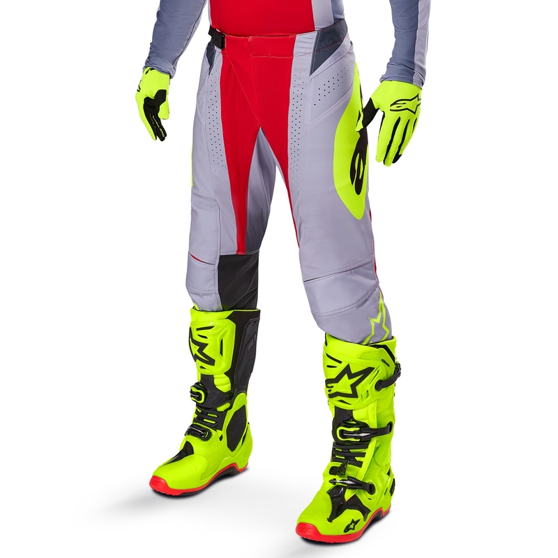 Alpinestars Techstar Melt motocross hlače crveno-sive