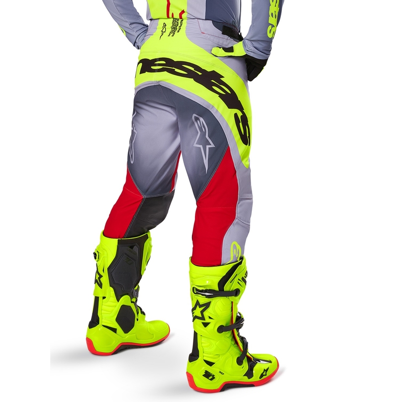Alpinestars Techstar Melt motocross hlače crveno-sive