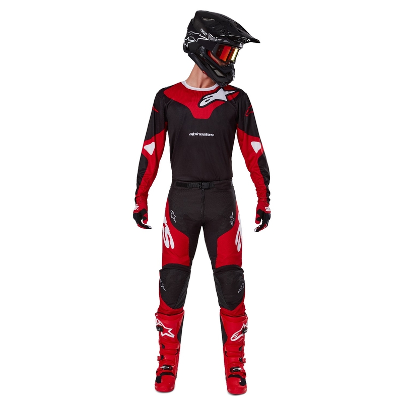 Alpinestars Racer Veil motokros hlače crno-crvene