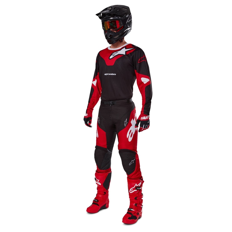 Alpinestars Racer Veil motokros hlače crno-crvene
