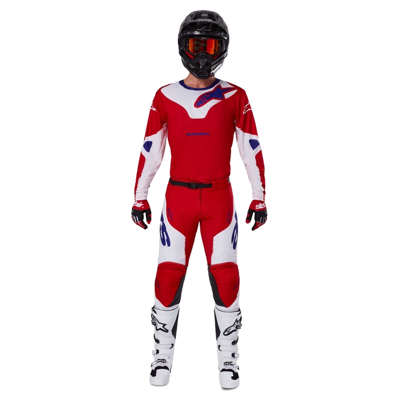 Alpinestars Racer Veil motocross hlače crveno-bijele