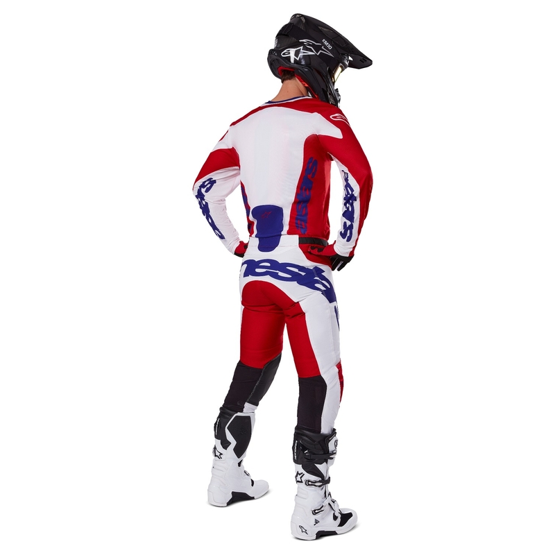 Alpinestars Racer Veil motocross hlače crveno-bijele