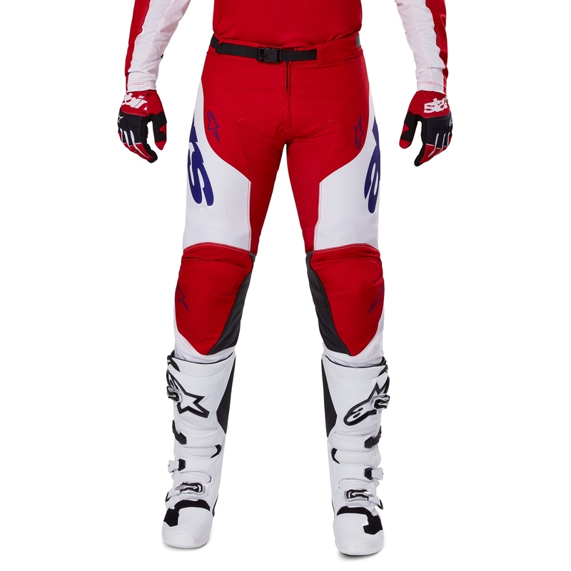 Alpinestars Racer Veil motocross hlače crveno-bijele