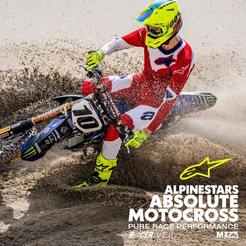 Alpinestars Racer Veil motocross hlače crveno-bijele