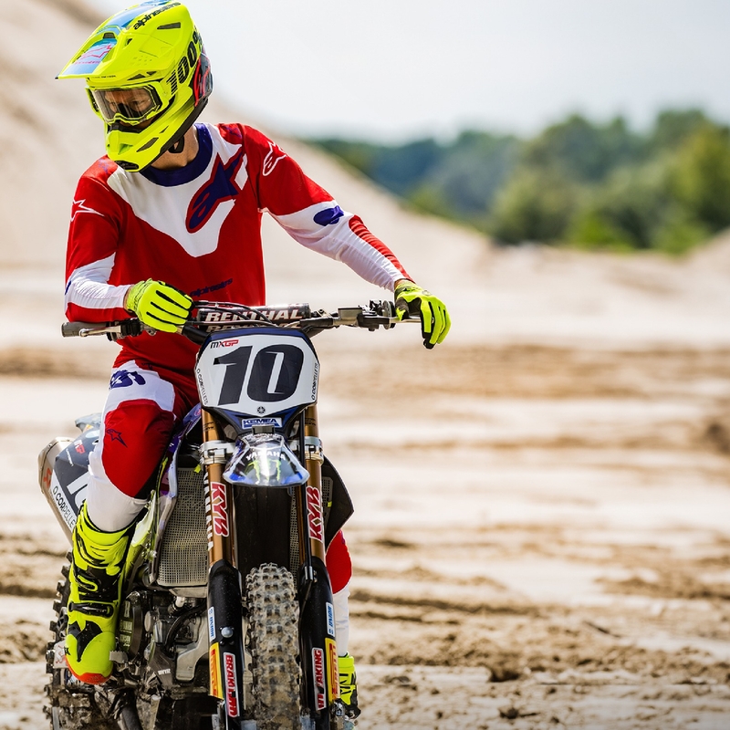 Alpinestars Racer Veil motocross hlače crveno-bijele