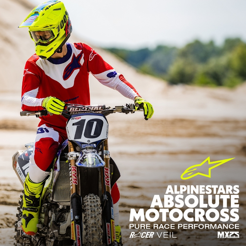 Alpinestars Racer Veil motocross hlače crveno-bijele