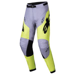 Motocross hlače Alpinestars Racer Veil sivo-fluo žute