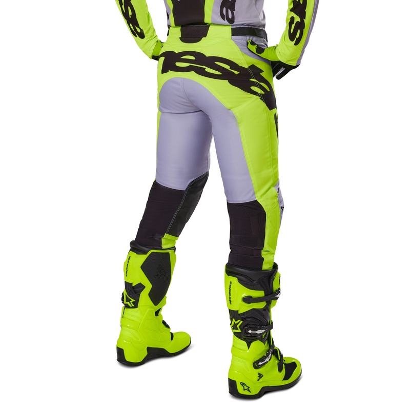 Motocross hlače Alpinestars Racer Veil sivo-fluo žute