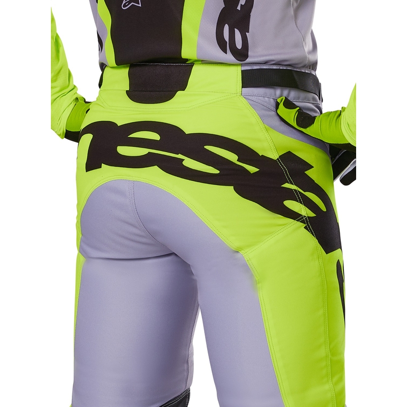 Motocross hlače Alpinestars Racer Veil sivo-fluo žute
