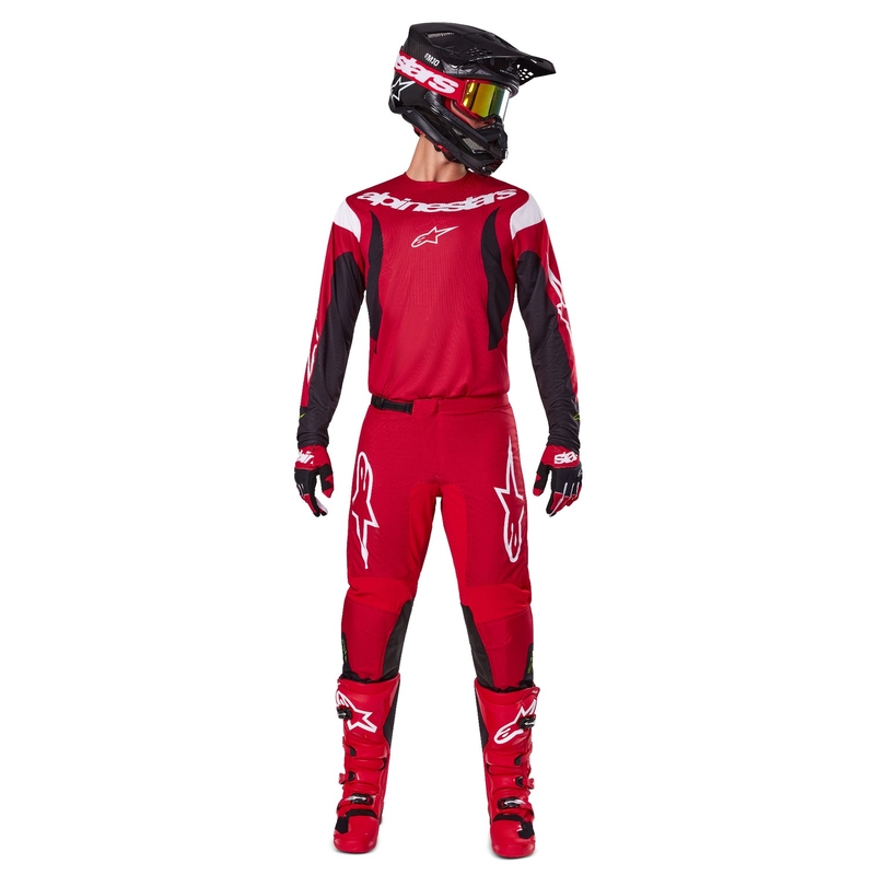 Alpinestars Fluid Haul motocross hlače crveno-crne