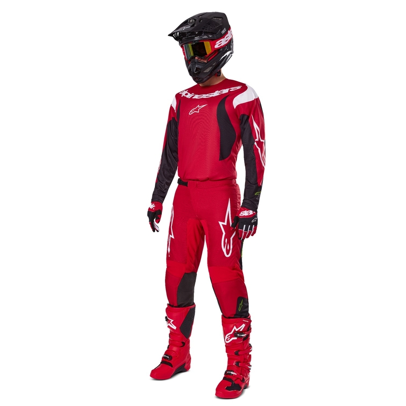 Alpinestars Fluid Haul motocross hlače crveno-crne