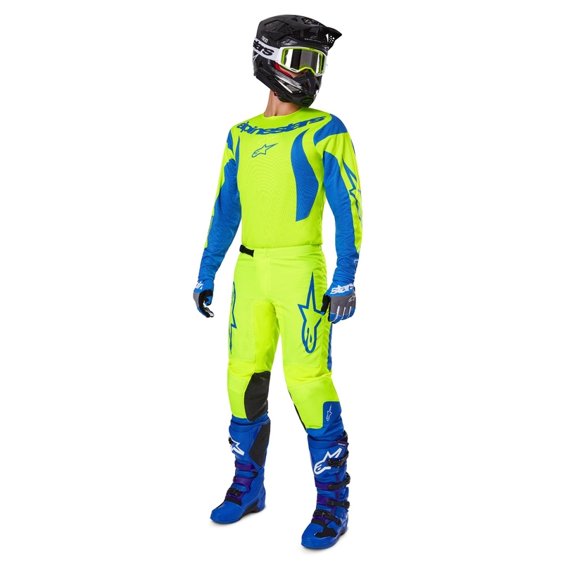 Alpinestars Fluid Haul motocross hlače fluo žuto-plave