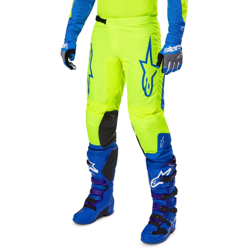 Alpinestars Fluid Haul motocross hlače fluo žuto-plave