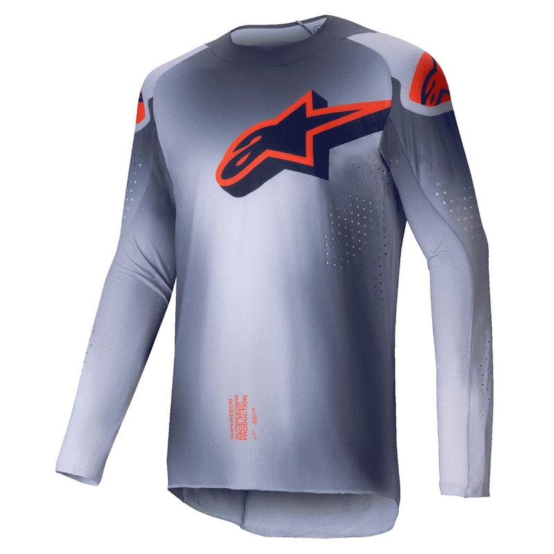 Motocross dres Alpinestars Supertech Lipan sivo-fluo narančasti