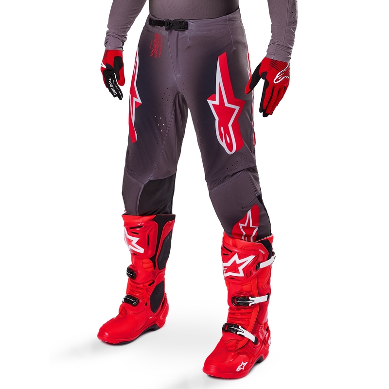 Alpinestars Supertech Lipan motocross hlače dimljeno-crvene