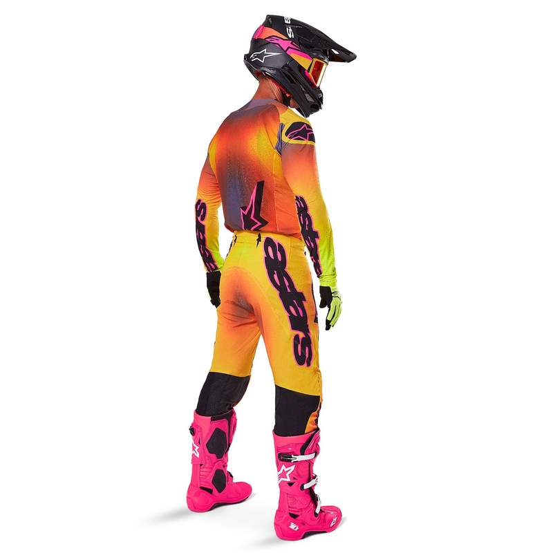 Motocross hlače Alpinestars Supertech Lipan žuto-roze