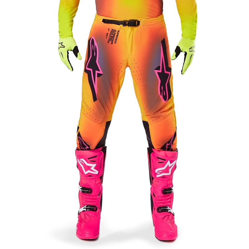 Motocross hlače Alpinestars Supertech Lipan žuto-roze