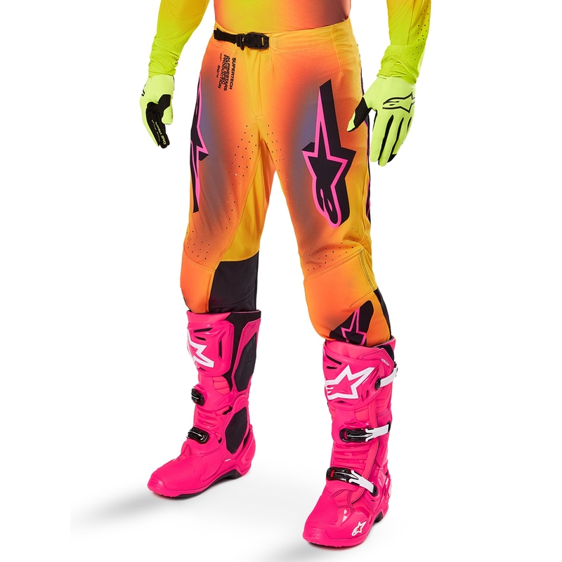 Motocross hlače Alpinestars Supertech Lipan žuto-roze