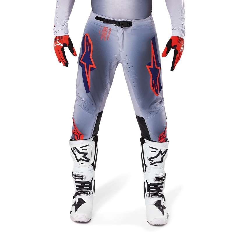 Motocross hlače Alpinestars Supertech Lipan sivo-fluo narančaste