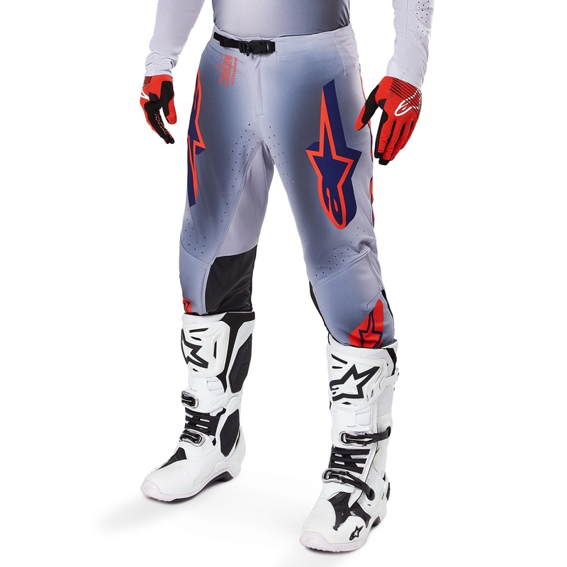 Motocross hlače Alpinestars Supertech Lipan sivo-fluo narančaste