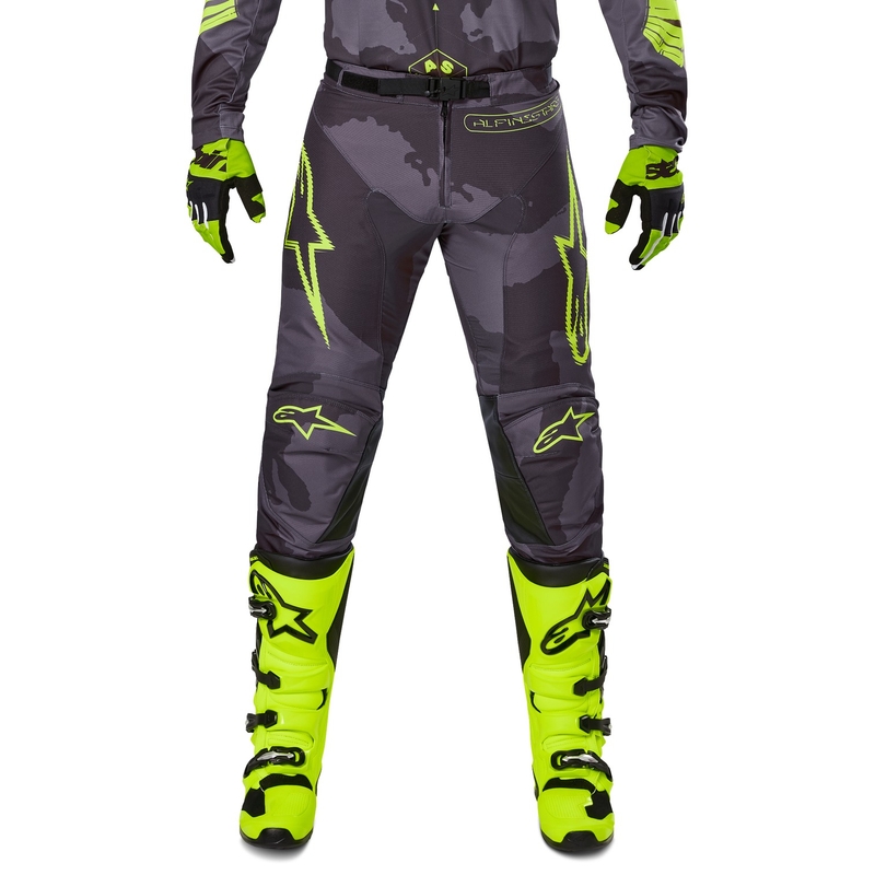 Motocross hlače Alpinestars Racer Hollow tamno camo-fluo žute
