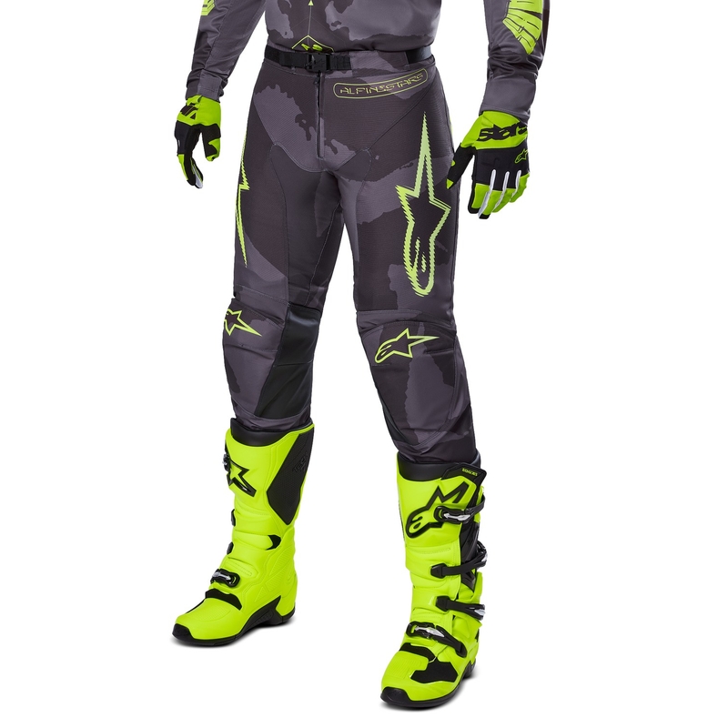 Motocross hlače Alpinestars Racer Hollow tamno camo-fluo žute