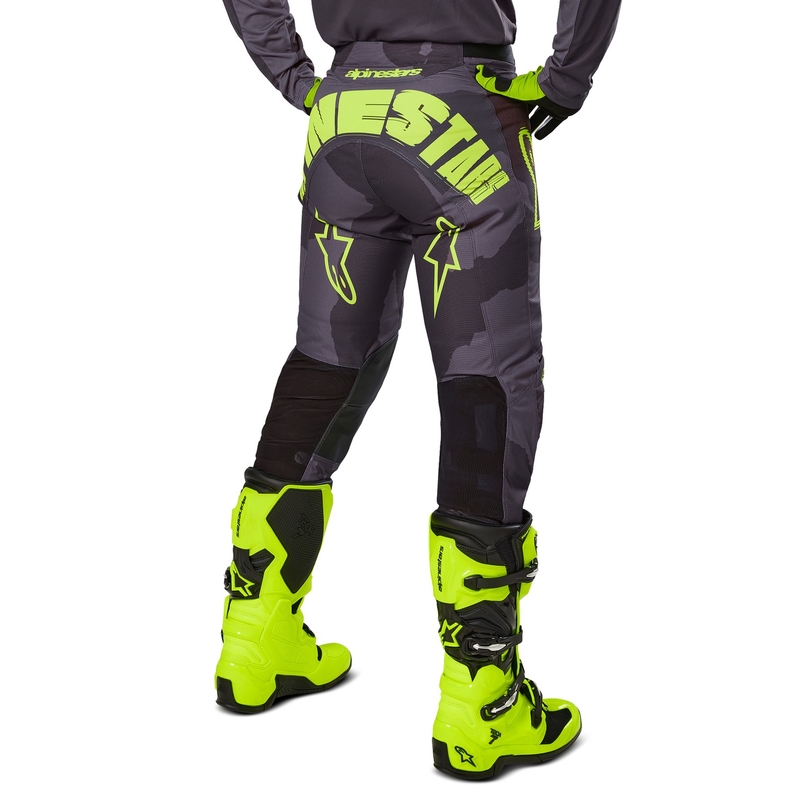 Motocross hlače Alpinestars Racer Hollow tamno camo-fluo žute