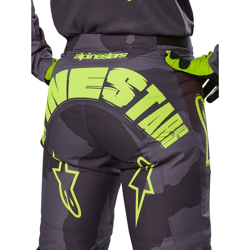 Motocross hlače Alpinestars Racer Hollow tamno camo-fluo žute