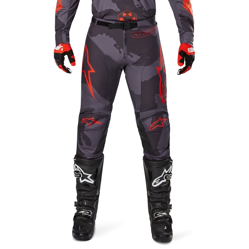 Motocross hlače Alpinestars Racer Hollow sive camo-fluo narančaste