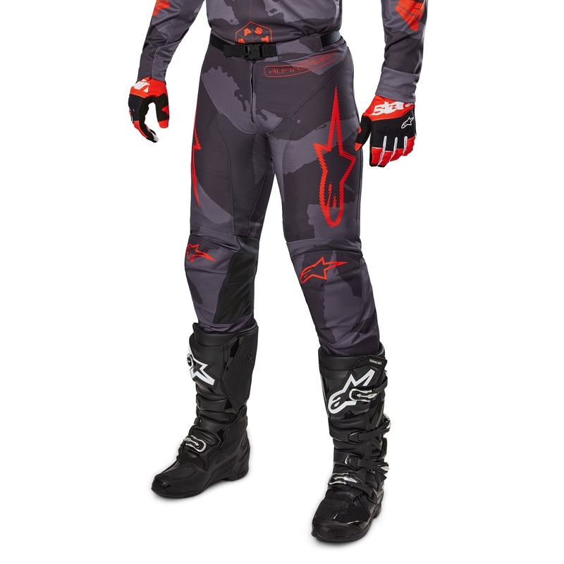 Motocross hlače Alpinestars Racer Hollow sive camo-fluo narančaste