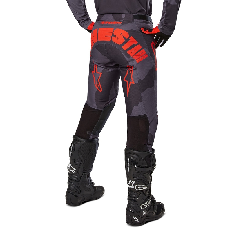 Motocross hlače Alpinestars Racer Hollow sive camo-fluo narančaste
