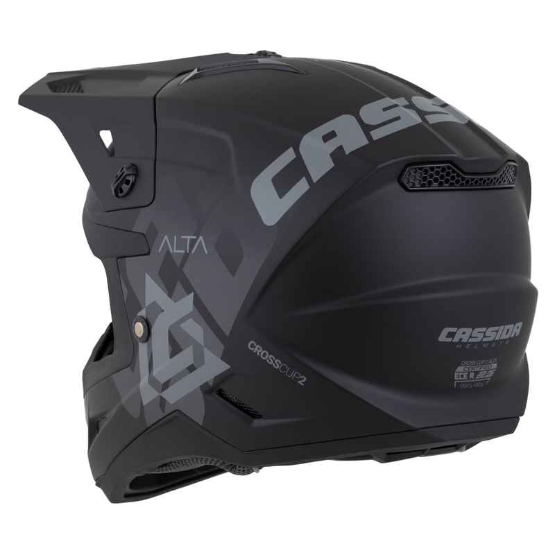 Motocross kaciga Cassida Cross Cup 2 Alta mat crno-siva