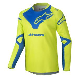 Dječji motocross dres Alpinestars Racer Veil fluo žuto-plavi