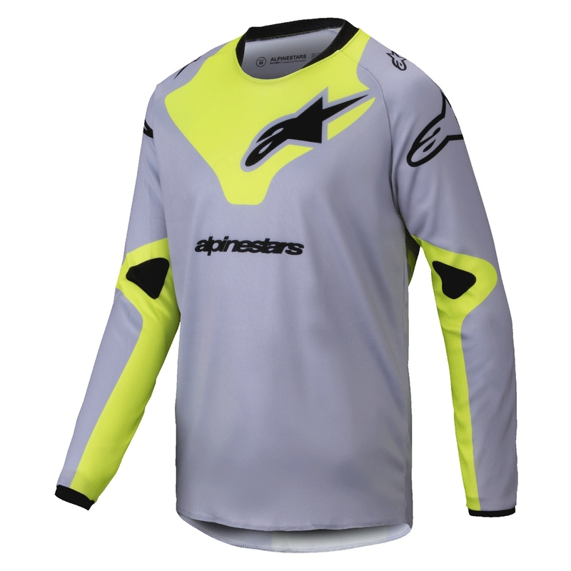 Dječji motocross dres Alpinestars Racer Veil sivo-fluo žuti