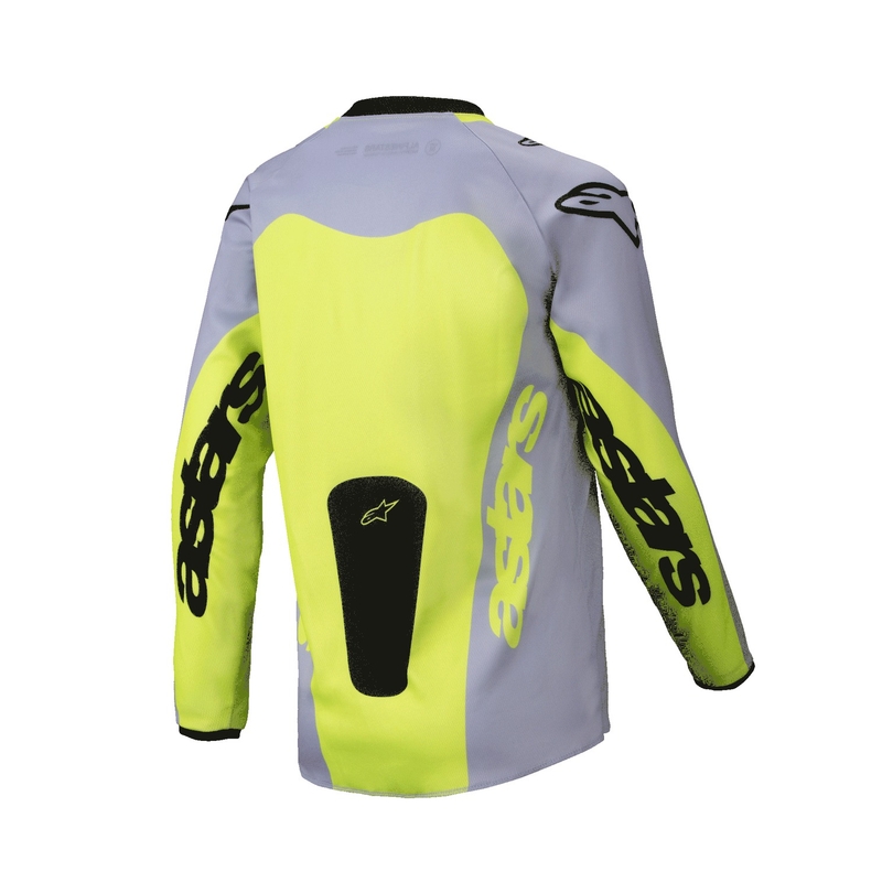 Dječji motocross dres Alpinestars Racer Veil sivo-fluo žuti