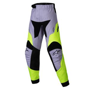 Dječje motocross hlače Alpinestars Racer Veil Kids sivo-fluo žute