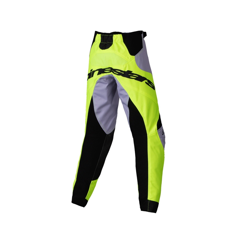Dječje motocross hlače Alpinestars Racer Veil Kids sivo-fluo žute