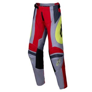 Alpinestars Racer Melt crveno-sive dječje motokros hlače