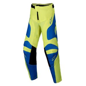 Dječje motocross hlače Alpinestars Racer Veil fluo žuto-plave