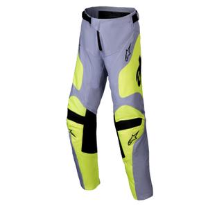 Dječje motocross hlače Alpinestars Racer Veil sivo-fluo žute