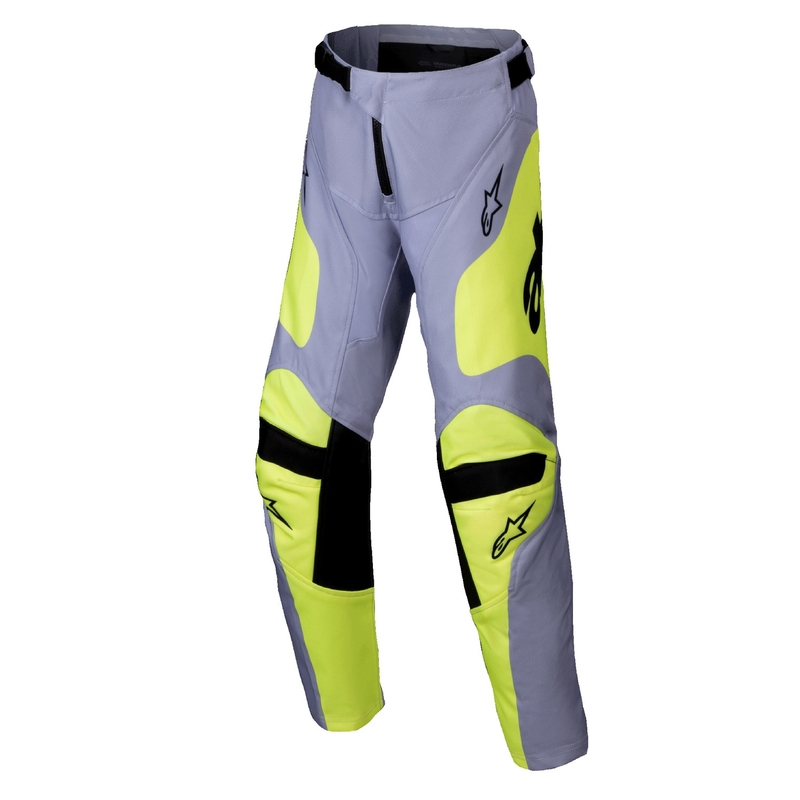 Dječje motocross hlače Alpinestars Racer Veil sivo-fluo žute