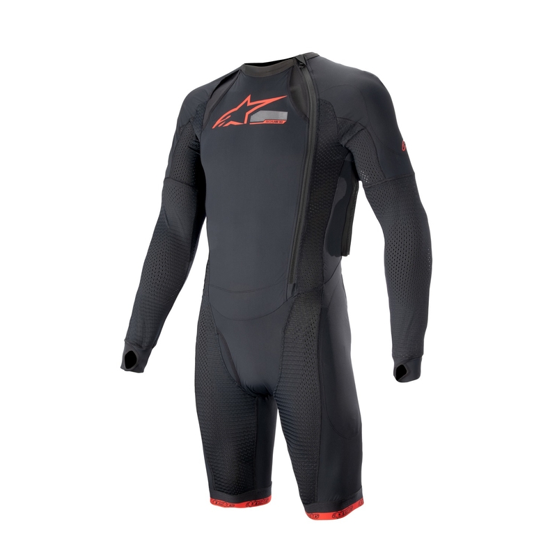 Vanjski sloj prsluka Alpinestars TECH-AIR®10 sa zračnim jastukom s kratkim hlačama crno-crveno-sivo