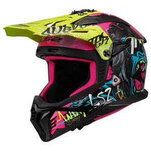 Motocross kaciga LS2 MX708 Fast II Gorilla ljubičasto-žuta