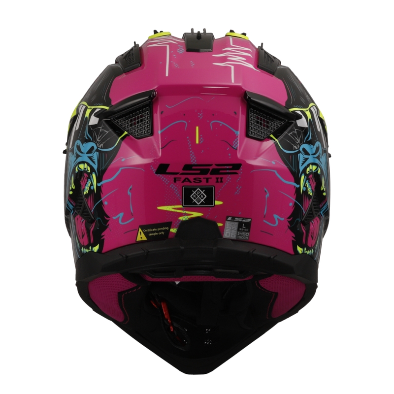 Motocross kaciga LS2 MX708 Fast II Gorilla ljubičasto-žuta