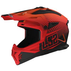 Motocross kaciga LS2 MX708 Fast II Duck narančasto-crvena