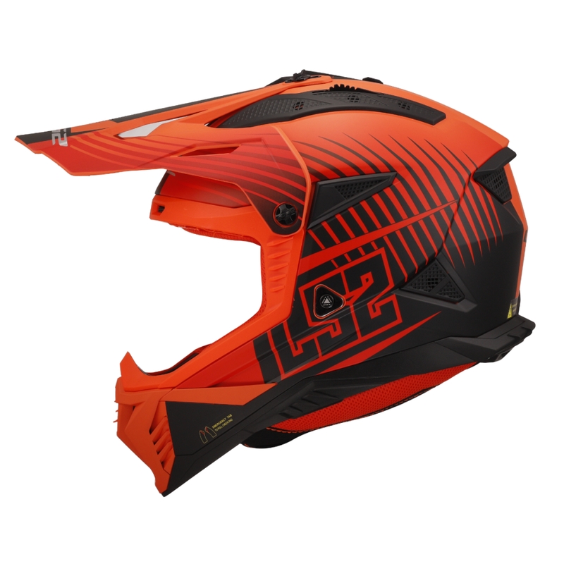 Motocross kaciga LS2 MX708 Fast II Duck narančasto-crvena