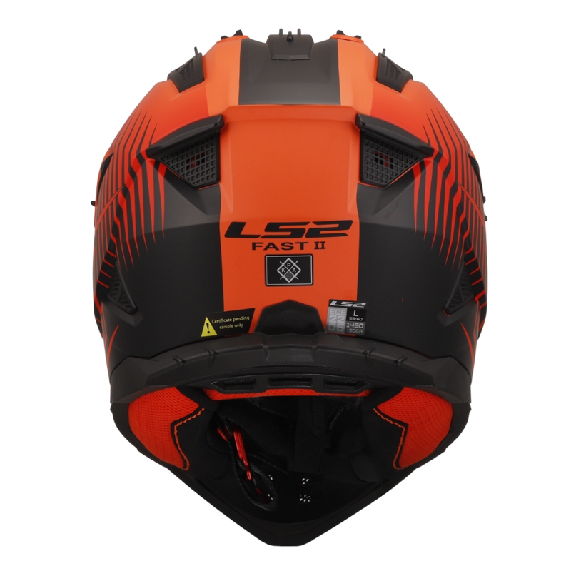 Motocross kaciga LS2 MX708 Fast II Duck narančasto-crvena